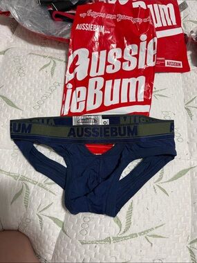 Aussiebum Men's Navy Brief with Olive Branded Waistband